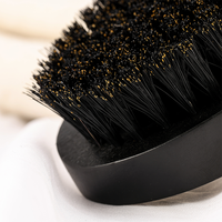 Pinceau à raser mini noir de haute qualité pour hommes, avec logo personnalisé, en bois de hêtre naturel, outil de beauté exfoliant pour le visage, vente en gros