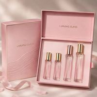 Flacon pulvérisateur de parfum vide personnalisable 5ml 10ml 20ml en verre rose avec capuchon froid, atomiseur rechargeable mince, livré sans carton