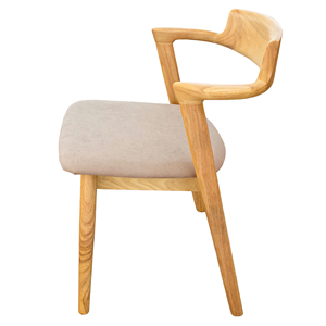 <span class=keywords><strong>Fauteuil</strong></span> en tissu rembourré de style nordique créatif avec pieds en <span class=keywords><strong>bois</strong></span>, chaises de salle à manger en <span class=keywords><strong>bois</strong></span> avec accoudoirs - Product Image 3