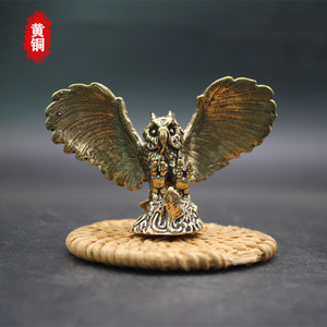 Brass Owl Sculpture 60mm H 69mm W Handmade <b>Rustic</b> <b>Desk</b> Ornament Animal Figure Tabletop Decor - Product Image 5