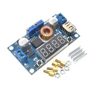 DC-DC 5A Digitale Led Display Drive Acculader Module Cc/Cv Usb Step Down Buck Converter Met Voltmeter Amperemeter