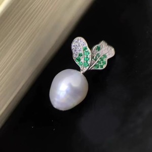 31131 Accessoires de perles DIY, pendentif en argent S925 avec boucle et support vide, pendentif de collier en forme de carotte avec perles de 9 à 13 mm - Product Image 3