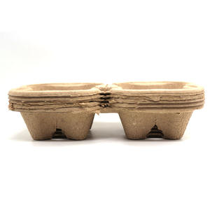 Dayanıklı hamuru Fiber tek kullanımlık bardak taşıyıcı tepsiler çevre dostu % 100% biyobozunur parçalanabilir teslimat tutucular - Product Image 3