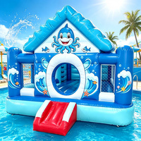 Château gonflable avec toboggan, plusieurs couleurs au choix, combo château gonflable pour enfants, aire de jeux pour fêtes