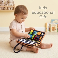 Livre d'activités sensorielles Montessori personnalisable et réutilisable en feutre pour bébé, livre silencieux d'éveil, livre d'autocollants magiques, jouet pour enfants