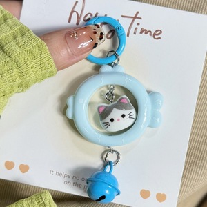 Porte-clés Chat, Petit Poisson, Pendentif Clochette Tridimensionnel Coloré, Sac Cadeau Original et Mignon pour Petite Amie, Couple, avec Accessoires - Product Image 4