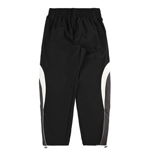 Pantaloni Casual con Elastico in Vita Personalizzati, Pantaloni da Trekking Outdoor Bicolore Neri da Uomo con Pannelli Laterali Blu e Bianchi - Product Image 5