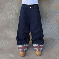 Jean Baggy Japonais Vintage en Denim Selvedge Personnalisé pour Hommes, Coupe Ample Taille Moyenne, Technique Délavée pour l'Été