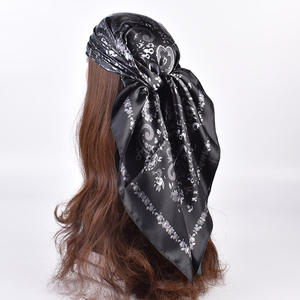 2025 primavera nueva moda <span class=keywords><strong>Perez</strong></span> anacardo satén seda bufanda 90*90cm cuadrado personalizable Hajibs bufanda para mujer para otoño - Product Image 5