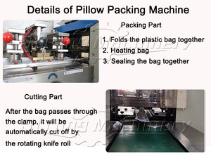 Máquina envasadora de bollos horizontal tipo almohada, máquina envasadora automática de pasteles y magdalenas - Product Image 3
