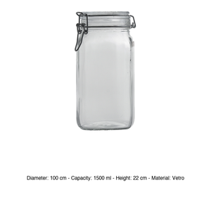 Fido Tarro de Vidrio 1.5 L H 22 cm Ø 10 cm con Tapa Hermética Bormioli Rocco - Product Image 3