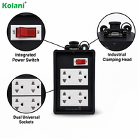 Enchufe de Superficie Industrial Kolani IP44 Resistente a la Intemperie con Interruptor de Encendido e Indicador Rojo, PVC Ignífugo para Exteriores y Talleres