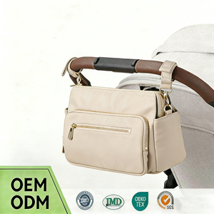Bolsa Organizadora para Mamá, Bolso de Mano para Pañales, Organizador Portátil para Cochecito de Bebé, Bolsa de Pañales de Cuero PU - Product Image 1