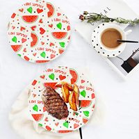 Assiette à papier pour l'élimination bords ronds festonnés 9 pouces FOIL Fruit Birthday Party Summer 350gsm White BoardFDA Approved Party Supplies