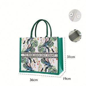 <b>Large</b> Capacity Original Canvas Bag for Women's Ins Style Korean Summer Cute Handbag Vertical Zipper Environmental Bag Customized - Product Image 2