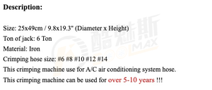 8 cái công cụ phần cứng thiết lập tự động sửa chữa công cụ kit tự làm 1500 AC Hose thủy lực crimper Kit AC Hose phù hợp uốn tóc bồng công cụ thiết lập máy - Product Image 6