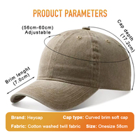 Casquette de baseball unisexe Heycap à livraison rapide, avec broderie personnalisée, design rétro, boucle en cuivre, coton lavé, respirante