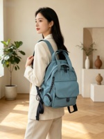 Sac à dos unisexe Bote, style élégant et tendance, couleur unie, polyvalent, à double bandoulière, imperméable, en nylon avec fermeture éclair, 20L, en polyester