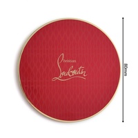 Miroir de poche compact personnalisé de luxe en métal avec logo estampé or, cadeau promotionnel de mode