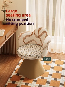 Comodidad 360 °   Silla Giratoria de Tela Moderna <span class=keywords><strong>con</strong></span> <span class=keywords><strong>Respaldo</strong></span> Curvo para Dormitorio o Vestidor - Product Image 3