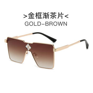 European American Millionaire <b>Large</b>-<b>Frame</b> Alloy UV400 Fashion Sunglasses New Red Trendy Unisex Travel - Product Image 3