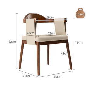 Poltrona Moderna in Legno Massello con Seduta Imbottita in Pelle per <span class=keywords><strong>Cucina</strong></span>, Soggiorno, Ufficio e Laboratorio - Product Image 5