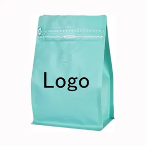 高品质供应商铝箔平底热封单向阀咖啡豆食品包装袋