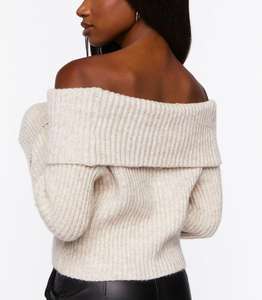 Produttore di Maglieria Personalizzata Autunno Inverno 2026, Maglione Donna a Spalla Scoperta con Risvolto - Product Image 3