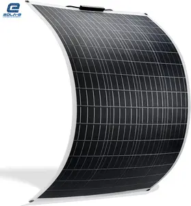 ETFE Monocrystalline 100W 150W 200W Panel Surya Fleksibel dengan Pengisi Daya Off-Grid Tahan Air untuk Tenda Berkemah Mobil Perahu RV Van