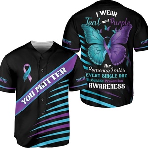Camiseta de Béisbol Réplica Uniforme para la Prevención del Suicidio, Camiseta de Béisbol de Apoyo a la Salud Mental para Hombres y Mujeres, Concienciación sobre el Suicidio en EE. UU. - Product Image 2