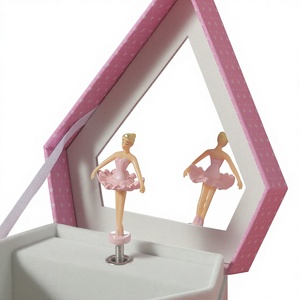 Caja <span class=keywords><strong>Musical</strong></span> Giratoria de Papel con Manivela y Espejo Yiyu, Caja de Regalo de Joyería Ecológica Personalizada para Niños, Sonido de los Años 60 - Product Image 4