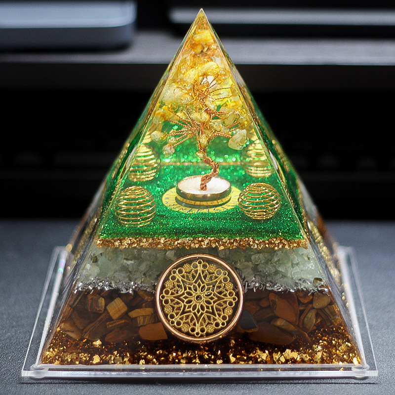 Yellow Crystal Tree Design