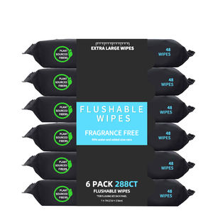 Amostras Grátis Lenços Umedecidos Descartáveis no Vaso Sanitário com Aloe Vera e Vitamina E, Material 100% Biodegradável - Product Image 1