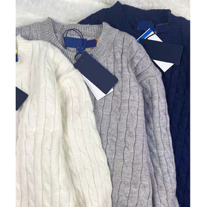 GRS-Certified Custom Embroidered Logo <strong>Men's</strong> Spring Autumn Cotton Pullover Jumper <strong>Crew</strong> <strong>Neck</strong> Casual Knitted Rib <strong>Sweater</strong> - Product Image 2