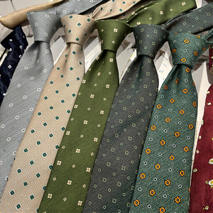 Мужской жаккардовый галстук в горошек из полиэстера - Product Image 2