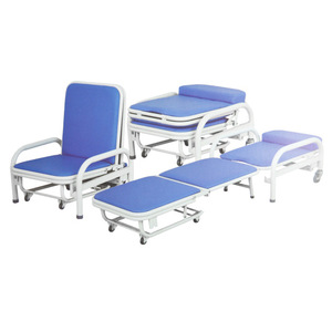 Enjoying Happiness Dual Function Portable <b>Recliner</b> Chair Blue Foldable Hospital Patient Companion Chair PHY01 - Product Image 3