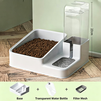 Distributeur manuel de nourriture durable pour animaux de compagnie et fontaine à eau pour chats 4L, gamelles portables en plastique anti-renversement pour chats, chiens et petits animaux