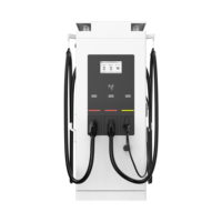 Chargeur EV DC 60 kW, chargeur DC 60 kW extérieur, connecteur double GBT CCS2, station publique intelligente