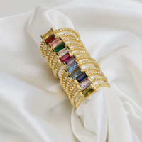 18K plaqué or carré 12 couleurs bague de naissance femmes mode anneaux en laiton