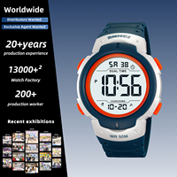 Montre de sport numérique SKMEI 2304 en ABS pour l'extérieur, étanche 50M, double fuseau horaire, lumière EL, chronographe, alarme, date, semaine, compte à rebours - Grande Vente