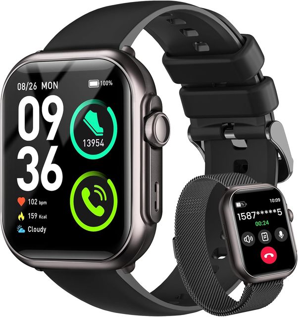 Smart Watch for Men&Women,Bluetooth Call,30-Day Long Battery,120+ Fitness Modes,SpO2/Sleep/Heart Rate Monitor,IP68 Waterproof
