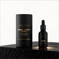 Flacon d'huile essentielle en verre Boston avec logo personnalisé, 1 oz, 2 oz, 50 ml, 100 ml, emballage de luxe noir pour huile capillaire avec compte-gouttes