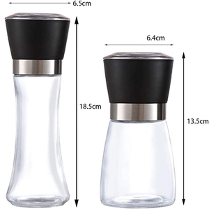Molinillo <span class=keywords><strong>de</strong></span> sal y pimienta <span class=keywords><strong>de</strong></span> colores para restaurante al por mayor, molinillo <span class=keywords><strong>de</strong></span> sal y pimienta manual <span class=keywords><strong>de</strong></span> acero inoxidable negro con logotipo personalizado, juego <span class=keywords><strong>de</strong></span> molinillo <span class=keywords><strong>de</strong></span> sal y pimienta para Cocina - Product Image 2