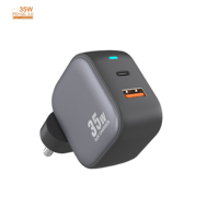 Grosir pengisi daya Super cepat 35W tipe C + Port USB colokan India OTP OVP pengisi daya dinding terlindung untuk ponsel iPhone 15/14/13