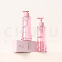 Botol Plastik Sutra Warna Kustom CHUYU CY1286 Model 500ml/750ml Bentuk Bunga untuk Sabun Mandi/Sampo/Lotion dengan Pompa, Berpaten