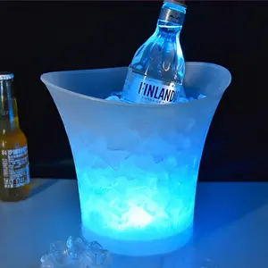 Seau à glace en plastique éclairé par Led, grands seaux à glace pour le vin et les fêtes