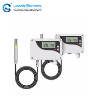 Sensor Transmitter Suhu dan Kelembapan Udara Tipe Dinding dengan Layar LED Digital, Output 4-20mA, Akurasi 0.3