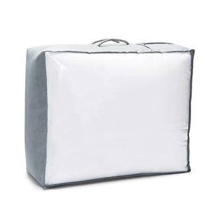 תיק 100% כותנה טבעי שמיכת אחסון לשמיכה בשקית רוכסן כפול עם ידיות - Product Image 2