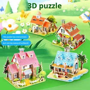 Rompecabezas 3D hechos a mano para niños, modelo <span class=keywords><strong>de</strong></span> papel interactivo, adornos para niños pequeños para ensamblar - Product Image 1