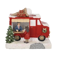 Nouvelles décorations de Noël pour camions de nourriture sur glace, micro-paysages, petits ornements, maisons lumineuses, cadeaux